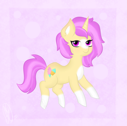 Size: 955x951 | Tagged: safe, artist:embermare, artist:emberstoneeqf, imported from derpibooru, oc, oc only, oc:cotton delight, pony, unicorn, simple background, solo