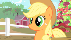 Size: 1280x720 | Tagged: safe, imported from derpibooru, screencap, applejack, earth pony, pony, party of one, female, mare