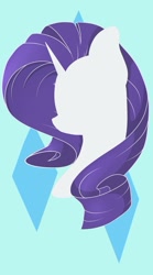 Size: 449x807 | Tagged: safe, artist:kebchach, artist:kethup-me, imported from derpibooru, part of a set, rarity, pony, unicorn, bust, cutie mark background, female, mare, minimalist, modern art, rarity's cutie mark, solo