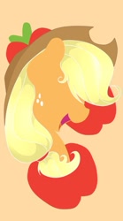 Size: 449x807 | Tagged: safe, artist:kebchach, artist:kethup-me, imported from derpibooru, part of a set, applejack, earth pony, pony, applejack's cutie mark, bust, cutie mark background, female, mare, minimalist, modern art, solo