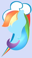 Size: 449x807 | Tagged: safe, artist:kebchach, artist:kethup-me, imported from derpibooru, part of a set, rainbow dash, pegasus, pony, bust, cutie mark background, female, mare, minimalist, modern art, rainbow dash's cutie mark, solo