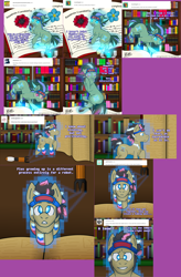 Size: 2460x3756 | Tagged: safe, imported from derpibooru, oc, oc only, oc:neosurgeon, pony, lovestruck derpy, book, hologram, solo