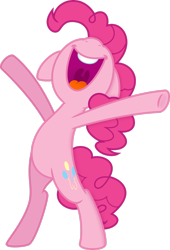 Size: 2022x2966 | Tagged: safe, artist:spier17, imported from derpibooru, pinkie pie, earth pony, pony, a friend in deed, bipedal, nose in the air, open mouth, simple background, smile song, solo, transparent background, uvula, vector, volumetric mouth