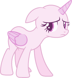 Size: 677x728 | Tagged: safe, artist:dreamybae, imported from derpibooru, oc, oc only, alicorn, pony, alicorn oc, bald, base, eyelashes, floppy ears, frown, horn, simple background, solo, transparent background, wings