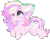 Size: 2634x2096 | Tagged: safe, artist:lazuli, artist:mint-light, imported from derpibooru, oc, oc only, oc:iridescent flings, pegasus, pony, bow, chest fluff, commission, hair bow, heart eyes, lying down, pegasus oc, prone, signature, simple background, solo, transparent background, wingding eyes, wings, ych result