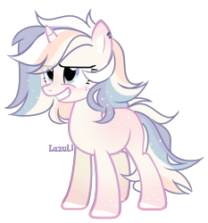 Size: 1610x1728 | Tagged: safe, artist:lazuli, artist:mint-light, imported from derpibooru, oc, oc only, pony, unicorn, commission, eyelashes, grin, horn, signature, simple background, smiling, solo, transparent background, unicorn oc, ych result