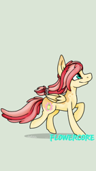 Size: 720x1280 | Tagged: safe, artist:lisaartista365, imported from derpibooru, oc, oc only, oc:flowercore, pegasus, pony, female, filly, freckles, next generation, offspring, parent:big macintosh, parent:fluttershy, parents:fluttermac, pegasus oc, solo, wings