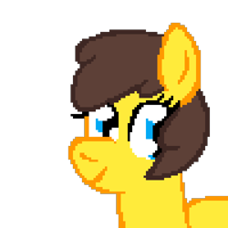 Size: 1200x1200 | Tagged: safe, artist:mario64, heidi hay, earth pony, pony, alternate hairstyle, alternate mane style, cute, female, filly, heidibetes, pixel art, simple background, transparent background