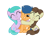 Size: 2048x1536 | Tagged: safe, artist:itsamediamondtiara, aura (character), first base, heidi hay, earth pony, pony, .ai available, .svg available, angry, angry at us, aurabase, colt, eyes closed, female, filly, first base gets all the fillies, grin, grinding, group hug, heidiaurabase, heidibase, hug, hugging a pony, madbase, male, polyamory, shipping, smiling, straight, svg, vector