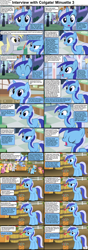 Size: 1282x3661 | Tagged: safe, imported from derpibooru, cheerilee, derpy hooves, fluttershy, minuette, rainbow dash, scootaloo, spitfire, earth pony, pegasus, unicorn, comic:celestia's servant interview, amending fences, a day at the dentist, barrel, basket, canterlot, caption, colgate learns a lesson, cs captions, female, filly, foal, interview, mare, sink, stand, toothbrush