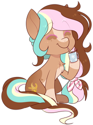 Size: 1940x2592 | Tagged: safe, artist:jetjetj, imported from derpibooru, part of a set, oc, oc only, oc:pastry pudding, earth pony, pony, chibi, commission, female, mare, simple background, sitting, smiling, solo, transparent background, ych result