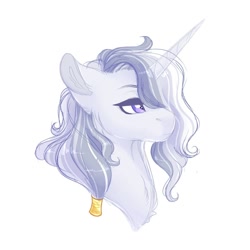 Size: 1024x1024 | Tagged: safe, artist:azure-art-wave, imported from derpibooru, oc, oc only, oc:serenada sonnet, pony, unicorn, bust, female, mare, offspring, parent:princess cadance, parent:shining armor, parents:shiningcadance, portrait, simple background, solo, white background