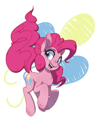 Size: 1639x2010 | Tagged: safe, artist:ohghostertoaster, imported from derpibooru, pinkie pie, earth pony, pony, chest fluff, cute, cutie mark background, diapinkes, dock, female, mare, open mouth, smiling, solo