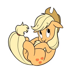 Size: 1024x1021 | Tagged: safe, artist:ruri0824tby, imported from derpibooru, applejack, earth pony, pony, cute, female, floppy ears, jackabetes, mare, open mouth, simple background, solo, white background