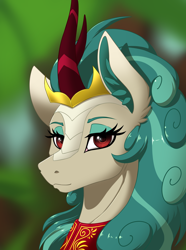 Size: 2000x2692 | Tagged: safe, artist:twotail813, imported from derpibooru, rain shine, kirin, equestria at war mod, bust, eyelashes, floppy ears, horn, looking at you, portrait, solo