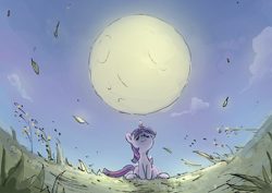 Size: 1600x1130 | Tagged: safe, artist:fuyugi, artist:nendo, imported from derpibooru, twilight sparkle, alicorn, pony, cloud, eyes closed, full moon, moon, relaxing, sky, smiling, solo, twilight sparkle (alicorn), wind