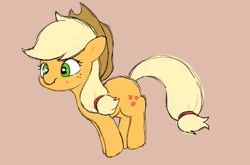 Size: 1139x751 | Tagged: safe, artist:mochi_nation, imported from derpibooru, applejack, earth pony, pony, :t, female, mare, red background, simple background, solo