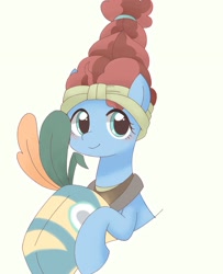 Size: 1560x1920 | Tagged: dead source, safe, artist:arrow__root, artist:ginmaruxx, imported from derpibooru, meadowbrook, earth pony, pony, blushing, cute, female, healer's mask, mare, mask, meadowcute, simple background, solo, white background