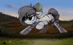 Size: 1988x1239 | Tagged: safe, artist:vensual99, imported from derpibooru, oc, oc only, oc:nassa, oc:nassa ciprière, pony, zebra, female, filly, hair tie, orah, solo, tail wrap