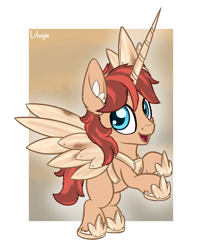 Size: 1050x1300 | Tagged: safe, artist:litrojia, imported from derpibooru, oc, oc only, oc:cottonwood kindle, earth pony, pony, abstract background, blank flank, clothes, colt, costume, crossdressing, ear fluff, fake alicorn, fake horn, fake wings, halloween, halloween costume, holiday, hoof shoes, jewelry, looking at you, male, open mouth, peytral, regalia, smiling at you, solo, tiara, wood, younger