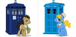 Size: 812x400 | Tagged: safe, artist:theevilflashanimator, imported from derpibooru, doctor whooves, time turner, earth pony, pony, derpibooru, celery, crossover, doctor who, fifth doctor, hat, male, meta, necktie, peter davison, ponified, simple background, sonic screwdriver, stallion, tardis, the doctor, transparent background, vector