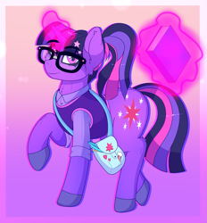 Size: 1269x1365 | Tagged: safe, artist:aaa-its-spook, imported from derpibooru, sci-twi, twilight sparkle, pony, unicorn, equestria girls, equestria girls ponified, glasses, implied lesbian, implied shipping, implied twidash, ponified, solo, unicorn sci-twi, unicorn twilight