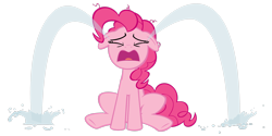 Size: 3458x1734 | Tagged: safe, artist:randomtmcr, imported from derpibooru, pinkie pie, pony, crying, ocular gushers, simple background, solo, transparent background, vector