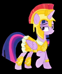 Size: 314x375 | Tagged: safe, artist:twilyisbestpone, derpibooru exclusive, edit, edited screencap, imported from derpibooru, screencap, twilight sparkle, alicorn, pony, scare master, armor, athena sparkle, background removed, black background, clothes, costume, female, halloween, helmet, holiday, lidded eyes, mare, nightmare night, nightmare night costume, raised hoof, seductive look, sexy, shiny, simple background, skirt, smiling, solo, stupid sexy twilight, twilight sparkle (alicorn)