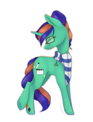 Size: 629x829 | Tagged: safe, artist:daringpineapple, imported from derpibooru, oc, oc only, pony, unicorn, clothes, eyes closed, female, scarf, simple background, solo, transparent background