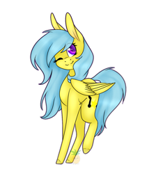 Size: 1269x1415 | Tagged: safe, artist:daringpineapple, imported from derpibooru, oc, oc only, pegasus, pony, female, one eye closed, simple background, solo, transparent background, wink