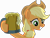 Size: 6025x4629 | Tagged: safe, artist:frownfactory, imported from derpibooru, applejack, earth pony, pony, the super speedy cider squeezy 6000, applejack's hat, cider, cowboy hat, female, grin, hat, mare, mug, simple background, smiling, solo, toasting, transparent background, vector