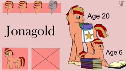 Size: 1280x720 | Tagged: safe, artist:schumette14, imported from derpibooru, oc, oc:jonagold, blank flank, colt, evil, magical lesbian spawn, male, next generation, offspring, parent:applejack, parent:twilight sparkle, parents:twijack, stallion