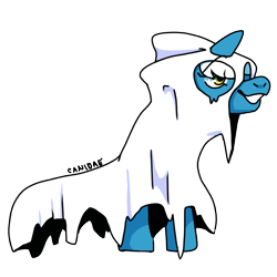 Size: 1000x1000 | Tagged: safe, artist:gremlinuggets, imported from derpibooru, oc, oc only, oc:fleurbelle, alicorn, ghost, pony, undead, alicorn oc, bedsheet ghost, female, horn, mare, simple background, solo, transparent background, wings, yellow eyes