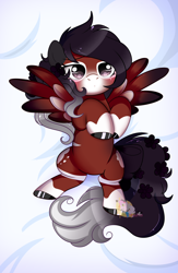 Size: 3160x4861 | Tagged: safe, artist:2pandita, imported from derpibooru, oc, oc only, pegasus, pony, female, lying down, mare, on back, solo