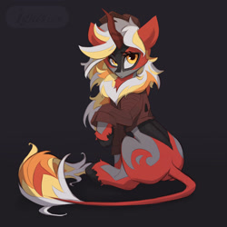 Size: 3000x3000 | Tagged: safe, artist:ignis, imported from derpibooru, oc, oc only, oc:ember, oc:ember (ignis), kirin, pony, solo, two toned coat, two-tone coat