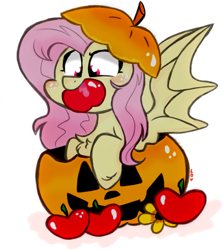 Size: 799x895 | Tagged: safe, artist:honneymoonmlp, imported from derpibooru, fluttershy, bat pony, pegasus, pony, bat ponified, flutterbat, halloween, holiday, race swap, solo