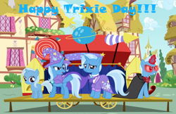 Size: 1244x807 | Tagged: safe, artist:lachlancarr1996, imported from derpibooru, trixie, alicorn amulet, cape, clothes, female, filly, hat, older, older trixie, trixie day, trixie's cape, trixie's hat, younger