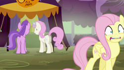 Size: 1920x1080 | Tagged: safe, imported from derpibooru, screencap, amethyst star, fluttershy, sparkler, twinkleshine, pegasus, pony, unicorn, scare master, amethyst butt, butt, faic, female, mare, plot