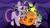 Size: 2560x1440 | Tagged: safe, imported from derpibooru, spike, twilight sparkle, alicorn, bat, dragon, pony, unicorn, female, halloween, holiday, house, male, mare, moon, night, pumpkin, smiling, stock vector, tree, trick or treat, unicorn twilight