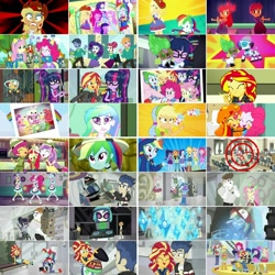 Size: 1080x1080 | Tagged: safe, artist:jericollage70, edit, edited screencap, imported from derpibooru, screencap, angel bunny, apple bloom, applejack, big macintosh, bulk biceps, dj pon-3, flash sentry, fluttershy, opalescence, pinkie pie, princess celestia, rainbow dash, rarity, ray, sci-twi, scootaloo, spike, sunset shimmer, sweetie belle, tank, torch song, trixie, twilight sparkle, vinyl scratch, winona, cat, dog, rabbit, tortoise, a photo booth story, coinky-dink world, epic fails (equestria girls), eqg summertime shorts, equestria girls, get the show on the road, good vibes, leaping off the page, mad twience, make up shake up, monday blues, pet project, raise this roof, shake things up!, steps of pep, subs rock, the art of friendship, the canterlot movie club, animal, clothes, converse, cutie mark crusaders, humane five, humane seven, humane six, principal celestia, shoes, spike the dog