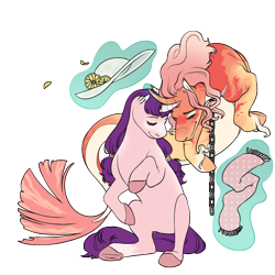 Size: 1500x1500 | Tagged: safe, artist:celeriven, imported from derpibooru, oc, oc only, merpony, pony, hat, magic, simple background, sock, transparent background