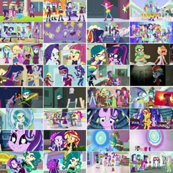 Size: 1080x1080 | Tagged: safe, artist:jericollage70, imported from derpibooru, screencap, applejack, aqua blossom, canter zoom, chestnut magnifico, fluttershy, juniper montage, lemon zest, pinkie pie, rainbow dash, rarity, sci-twi, sour sweet, starlight glimmer, sugarcoat, sunny flare, sunset shimmer, twilight sparkle, dance magic, equestria girls, mirror magic, movie magic, spoiler:eqg specials, dance magic (song), humane five, humane seven, humane six, magical movie night