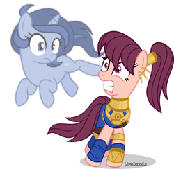 Size: 1920x1872 | Tagged: safe, artist:limedazzle, imported from derpibooru, oc, oc only, oc:alice, oc:janey, ghost, pony, undead, armor, hades (game), megara, show accurate, simple background, transparent background