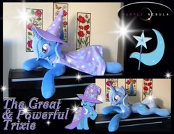 Size: 1280x990 | Tagged: safe, artist:purplenebulastudios, imported from derpibooru, trixie, pony, irl, life size, photo, plushie, solo