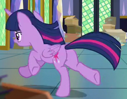 Size: 307x238 | Tagged: safe, imported from derpibooru, screencap, twilight sparkle, alicorn, pony, the last problem, box, butt, cropped, plot, running, solo, twibutt, twilight sparkle (alicorn), twilight's castle