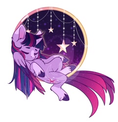 Size: 722x750 | Tagged: safe, artist:silentwolf-oficial, imported from derpibooru, twilight sparkle, alicorn, pony, dreamcatcher, female, mare, simple background, sleeping, solo, twilight sparkle (alicorn), unshorn fetlocks, white background