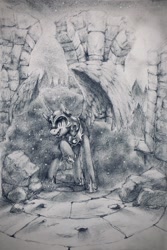 Size: 1372x2048 | Tagged: safe, artist:anticular, imported from derpibooru, nightmare moon, alicorn, pony, female, grayscale, halloween, holiday, mare, monochrome, pencil drawing, solo, traditional art