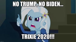 Size: 1280x714 | Tagged: safe, edit, edited screencap, imported from derpibooru, screencap, trixie, equestria girls, rainbow rocks, 2020 election, implied donald trump, implied joe biden