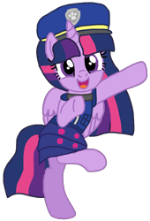 Size: 712x1044 | Tagged: safe, artist:徐詩珮, imported from derpibooru, twilight sparkle, alicorn, pony, series:sprglitemplight diary, series:sprglitemplight life jacket days, series:springshadowdrops diary, series:springshadowdrops life jacket days, alternate universe, chase (paw patrol), clothes, female, paw patrol, simple background, transparent background, twilight sparkle (alicorn)