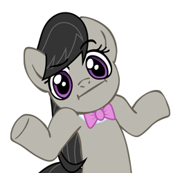 Size: 945x945 | Tagged: safe, artist:nano23823, imported from derpibooru, octavia melody, earth pony, pony, .svg available, :i, base used, bowtie, bust, eyelashes, female, mare, shrug, shrugpony, simple background, solo, svg, transparent background, underhoof, vector